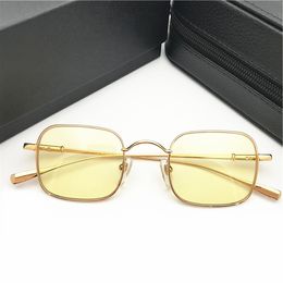 Euro-Am Fashion Retro-Vintage Unisex Candy Sunglasses Metal Small Square Fullrim CHUK 47-25-148 for Prescription Goggles fullset design case box