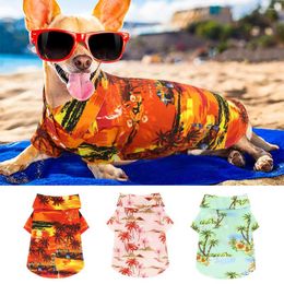 Dog Apparel Summer Clothes Fashion Beach Puppy Cat Shirt Hawaiian Style Casual Pet Shirts For Small Medium Dogs Cats Chihuahua