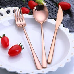 Dinnerware Sets 304 Stainless Steel Western Tableware Cute Knife/fork /spoon Cutlery Set Travel Kitchen Stuff