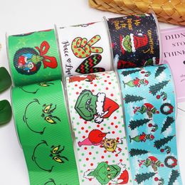 Other Event Party Supplies DIY Cartoon Christmas Printed Grosgrain Ribbon For Craft Sewing Accessories 5 Yards Planar Resins 10 Pieces 47231 220914