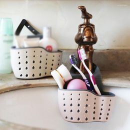 Kitchen Storage Sink Drain Rack Plastic Hanging Basket Sponge Soap Faucet Organiser Shelf Portable Home Accessories