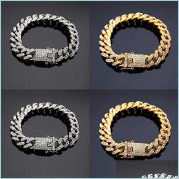 Tennis Gold Sier Tennis Bracelets Diamond Iced Out Chain Miami Cuban Link Bracelet Mens Hip Hop Jewellery 126 R2 Drop Delivery 2021 Dhse Dhf7S