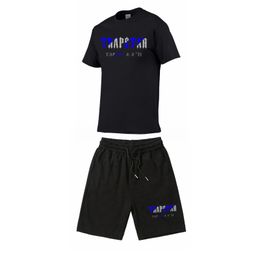 23SS Mens Trapstar t Shirt Short Sleeve Prints Outfit Chenille Tracksuit Black Cotton London Streetwear Classic design 69ess