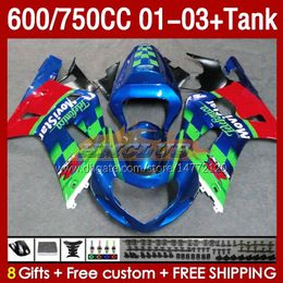 Injection Movistar new Mold Fairings & Tank For SUZUKI GSXR750 GSXR-750 GSXR600 750CC K1 2001 2002 2003 152No.88 600CC GSXR-600 01-03 GSXR 750 600 CC 01 02 03 OEM Fairing