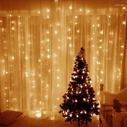 Strings 300Leds Curtain String Light Remote Control Fairy Lights For Wedding Party Bedroom Indoor Wall Decoration