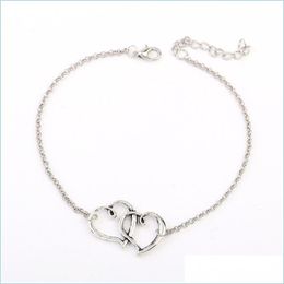 Anklets Heart Charm Ankle Bracelets Antique Sier Plated Foot Chain Beach Sandal Anklet Bracelet 243 T2 Drop Delivery 2021 Jewellery Dhse Dhosg