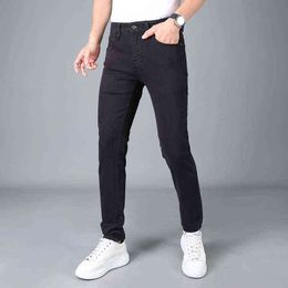 Jeans Herren 2022 High End Herbst Winter Schwarz Junge Modemarke Höhe getrimmte elastische Leggings DenimH9SJ