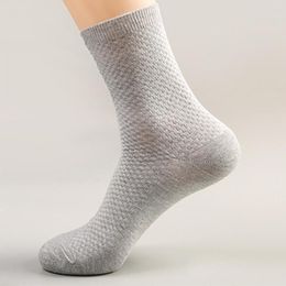 Men's Socks 5 Pairs Men Healthy Bamboo Fiber Deodorant Sweat-absorbent Business Casual Elastic Breathable Comfortable Soft