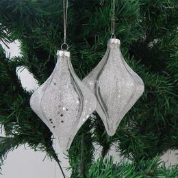 Party Decoration 8pcs/pack 8 14cm White Powder Painting Glass Pendant Home Decorative Christmas Day Hanging Ornament