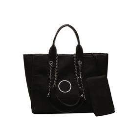 2 set Brand Designer Shoulder bag for Women With Pouch Bag Chain Canvas Handbag Ladies Tote Handbags Female Purse C247