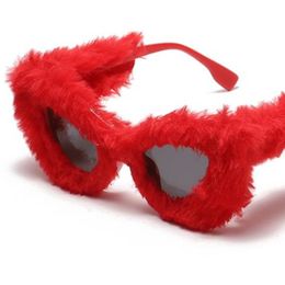 NEW Winter Sunglasses Women Plush Sun Glasses Simplity Goggles Anti-UV Spectacles Hip Hop Eyeglasses Ornamental