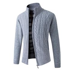 Mens Cardigan Zipper Sweater Brand Designer Knitted Warm Cable Crochet Winter Jacket Men Clothing