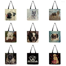 Evening Bags Selling Outdoor Large Capacity Animal Dog Print Protection Orchard Bag Women's Shoulder Environmental Ladies Shopper