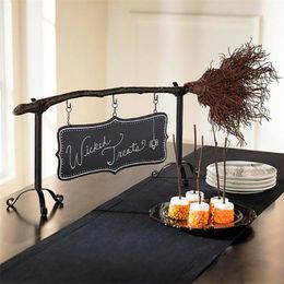 Party Decoration Halloween Witch Hat Snack Bowl Stand Home Party Witch Hat Snack Bowl Shelf Decoration Device Adorable Broomstick SnackBowl Stand 220915