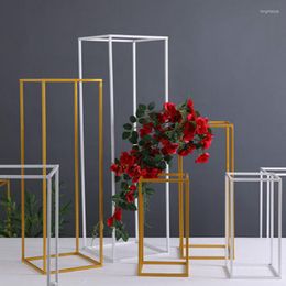 Party Decoration Flower Vase Grand Tall Floor Vases Column Stand Metal Road Lead Elegant Wedding Decor 1PC