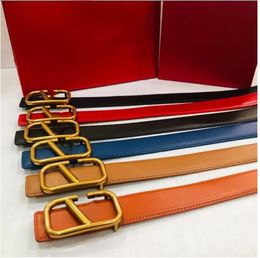 Designer Belt Men Women Luxury Belts Big gold buckle genuine leather Fashion Belts Classical Strap ceinture 3.0cm Width Black Red White Colour With Box