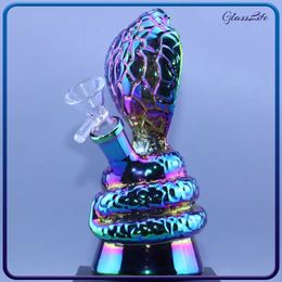 Hookahs Protbale Cobra Bong Glass Water Pipe Rainbow Colour Small Bongs with Downstem Bowl 14mm Joint Bubbler