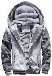 Men's Hoodies Autumn Winter Thick Warm Camouflag Hoodie Jacket Man Sportwear Trackwear Grey Dark Blue Fleece Casual Dress