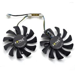 Computer Coolings 2pcs/lot Apistek 75mm GA81S2U GTX 970 4Pin Graphics Card Dual Cooler Fan For RX570 Zotac Video