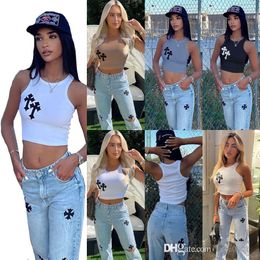 Summer Women Tanks Camis Sexy Rib Vest Gym Sports Female Crop Tops Ladies Applique Camisole Streetwear Tank Top