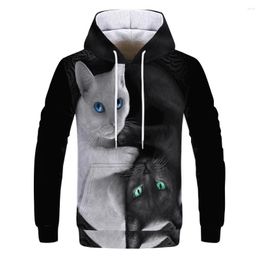 Men's Hoodies Cute Animal Pattern Fashion Casual Sports Hoodie Short Sleeve O-neck Breathable Men's And Women's 3D Printing