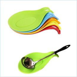 Other Kitchen Tools Sile Spoon Rest Heat Resistant Utensil Spata Holder Tray Placemat Cooking Tool Kitchen Tools Drop Delivery 2021 H Dh4Ml
