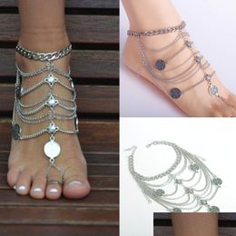 Anklets Vintage Bohemian Coin Tassel Beach Anklet Women Barefoot Sandals Jewellery Gifts Drop Delivery 2021 Dhseller2010 Dhxco
