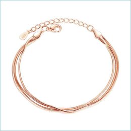 Link Chain 925 Sterling Sier New Jewelry High Quality Fashion Woman Bracelet Retro Simple Length 20Cm Drop Delivery 2021 Bracelets Dh Dhbbj