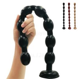 Anal Toys 19.69"Long Anal Bead Plug With Suction Cup Prostate Massager Anus Dilator Butt Plug Masturbate Anal Bead Sex Toys For Men Women 220914