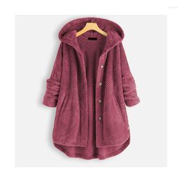 Women's Jackets Woman Single Breasted Solid Coats Winter Clothes Women Plus Size Outerwear Hooded Double-faced Fleece Coat And Jacket
