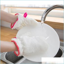 Cleaning Gloves Creative Bamboo Fiber Gloves For Dish Washing Kitchen Cleaning Household Durable Reusable Drop Delivery 2021 Home Gar Dh41D