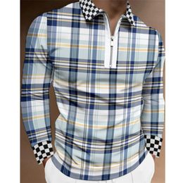 Men's Polos Shirts Casual Business Tops Solid Colour Long Sleeve Fashion Korean Style Slim L 220915