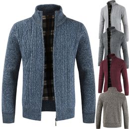 Men's Wool Blends Autumn and Winter Wool Warm Long-sleeved Sweater Loose Casual Cardigan Jacket Men's Clothing 220915