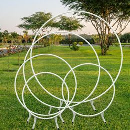 Party Decoration Round Wedding Props Birthday Wrought Iron Arch Background Lawn Artificial Flower Frame