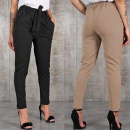 Women's Pants Women's & Capris Stylish Pant Pockets Fashion Basic Bandage Knitted Women High Waist Slim Streetwear Female Chiffon