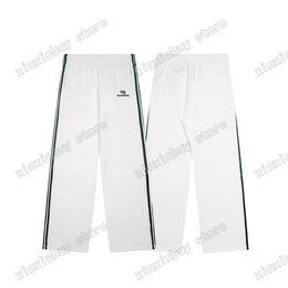 xinxinbuy Men designer Pants Paris France Letter embroidery Side webbing cotton women white green M-2XL