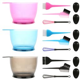 5pcs Hair Dye Colour Brush Bowl Set With Ear Caps Dye Mixer Hair Tint Dying Colouring Applicator Hairdressing Styling Accessorie