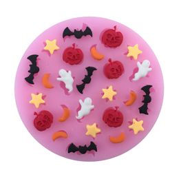 Baking Moulds Halloween Pumpkin Bat Ghost Star Liquid Silica Gel Sugar Cake Baking