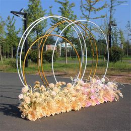 Party Decoration Wedding Arch Balloon Frame White Gold Props Birthday Marriage Column Metal Round Circle Backdrop Stand