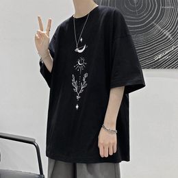 Men's Dress Shirts Men's Harajuku BF Style Short Sleeve Fashion Brand Versatile Ins Half T-shirt Casual Loose 2022 Summer