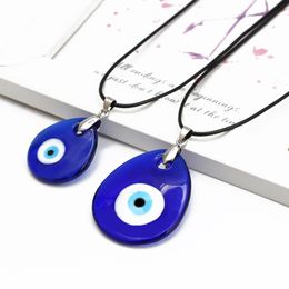 Fashion Turkish Evil Eye water drop Pendant Choker Necklace Lucky Blue Eyes Clavicle Chain Necklace Party Jewellery For Women Girls Gift