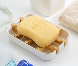 Dishes Creative Modern Simple Bathroom 13.2x8.5x2.5cm Anti Slip Bamboo Fibre Soap Dish Tray Holder GC0915