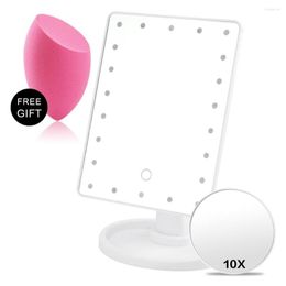 Compact Mirrors 22 Magnifying Makeup Mirror With LED Light Vanity Flexible Cosmetics Lighted Make Up USB Or Battery 10x Hand M