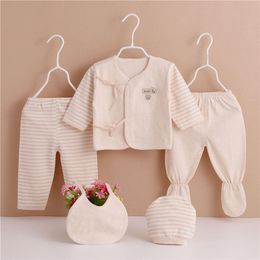 Clothing Sets born 5piece Cotton Baby Clothes 03 Months Kids Underwear Printing Girl Jumpsuit Set Autumn Infant boys clothing Outfit 220915