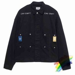 Men's Jackets 2021fw CAVEMPT C.E Denim Jacket Men Women 1 1 Best Quality Nice Washed Heavy Fabric Cav Empt Canvas Coat Embroidery Jackets T220914