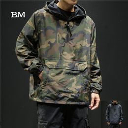 Men's Hoodies Sweatshirts Wear On Both Sides Black Streetwear Military Camouflage Jacket Men Korean Style Fashions Sweatshirt Harajuku Clothes 220915