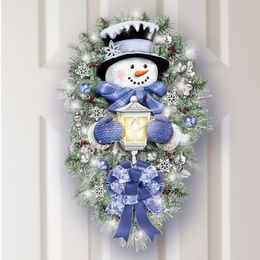 Christmas Decorations Year Stickers for Home Outdoor Window Snowman Wreath Xmas Door Wall Party 220914