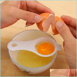 Egg Tools 13X6Cm White Plastic Egg Yolk Separator Kitchen Cooking Gadget Sieve Tool Divider Novelty Tools Drop Delivery 2021 Home Gar Dhxbe