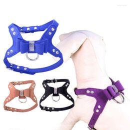 Dog Collars Pet Chest Belt Shinny Rhinestone Bow Knot Harnesses For Walking Training Small Medium Large Dogs