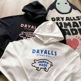 Men's Hoodies Sweatshirts High Quality Pig Dryalls Human Made Fashion Hoodie Men 1 1 Heavy Fabric Unisex Classic Cartoon Human Made Women Sweatshirts G220914